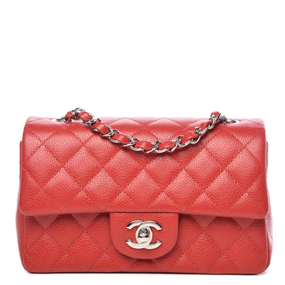 Chanel Caviar Quilted Mini Rectangular Flap Red 1 of 10