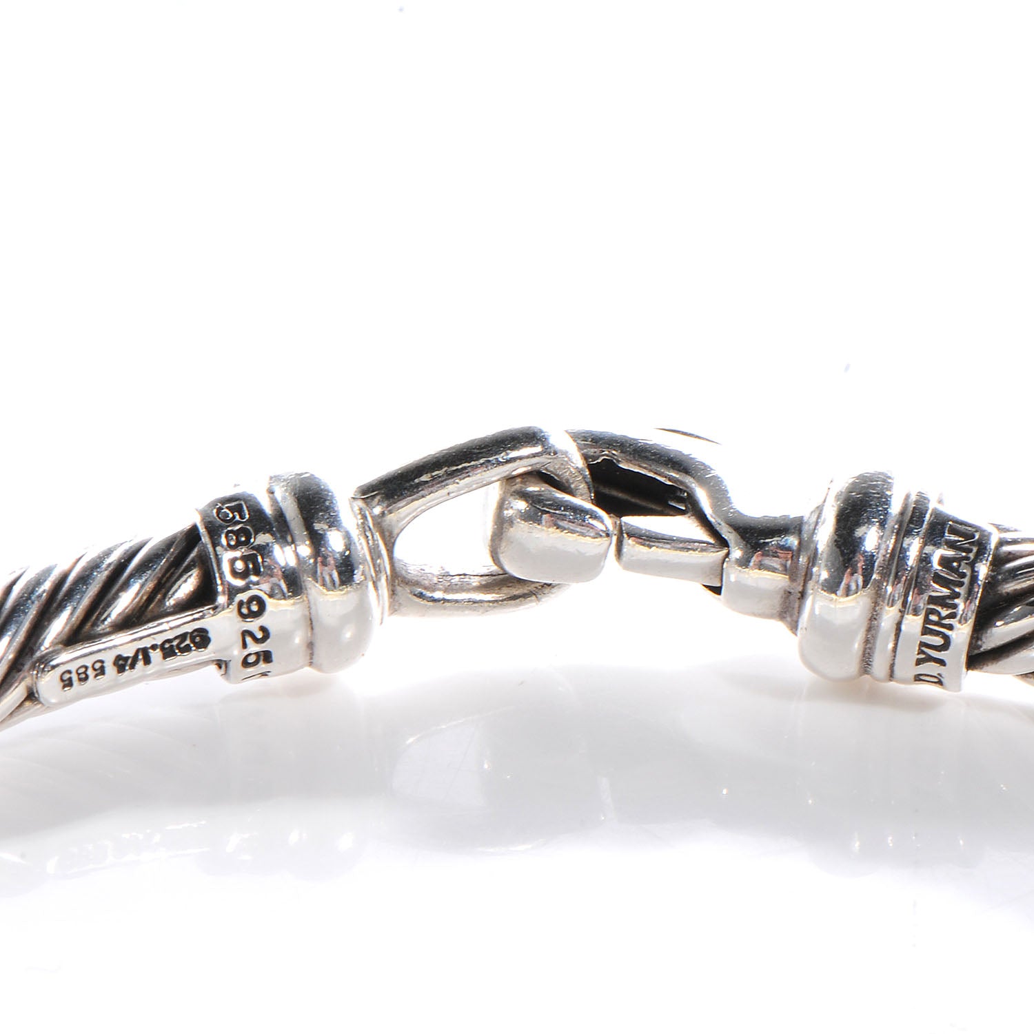 David Yurman Sterling Silver 14K Yellow Gold 5mm Metro Cable Bracelet 3 of 4