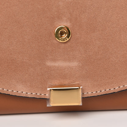Chloe Calfskin Suede Georgia Flap Wallet Pearl Beige 9 of 10