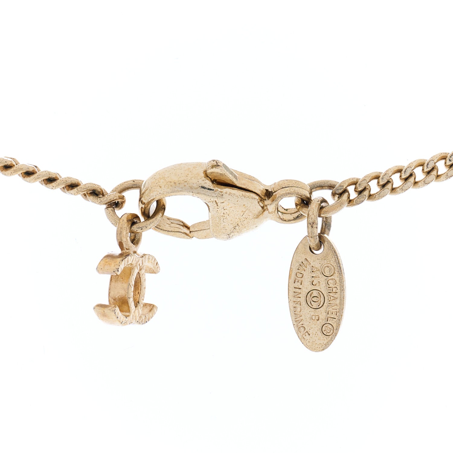 Chanel Tweed Effect CC Necklace Gold 3 of 3