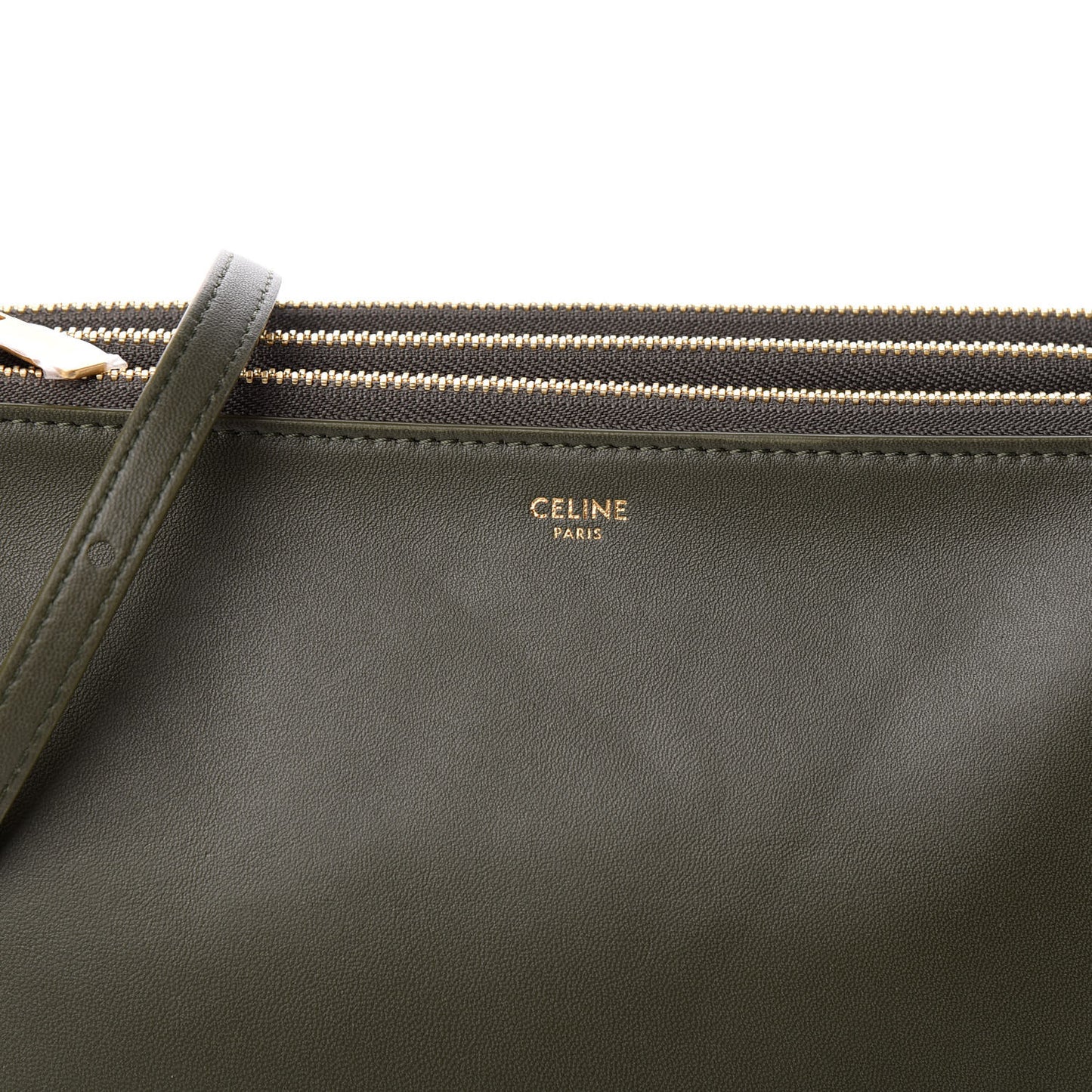 Lambskin Large Trio Crossbody Bag Army Green