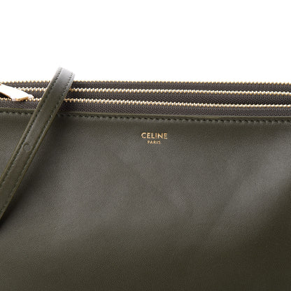 Celine Lambskin Large Trio Crossbody Bag Army Green 9 of 11