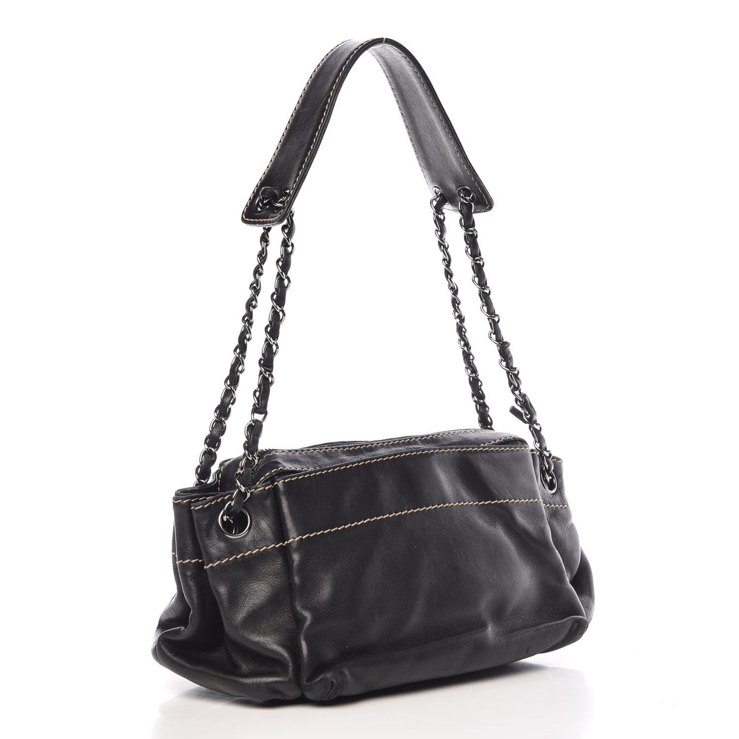Lambskin Lax Accordion Hobo Black
