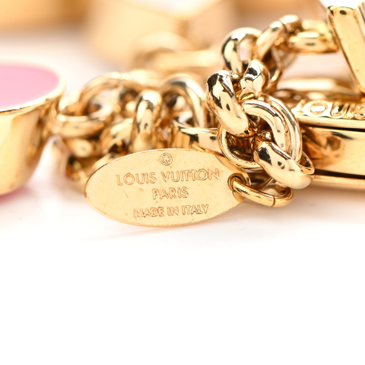 Fleur De Monogram Bag Charm Pink