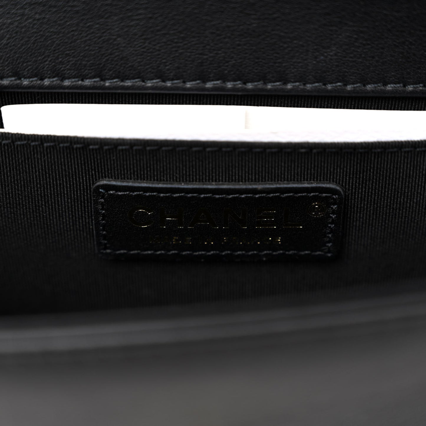 Calfskin Strass Studded Medium Boy Flap Black Gold