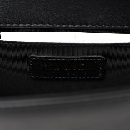 Chanel Calfskin Strass Studded Medium Boy Flap Black Gold 6 of 11