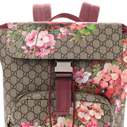 Gucci GG Supreme Monogram Blooms Medium Single Buckle Backpack Beige Multicolor Dry Rose 12 of 12