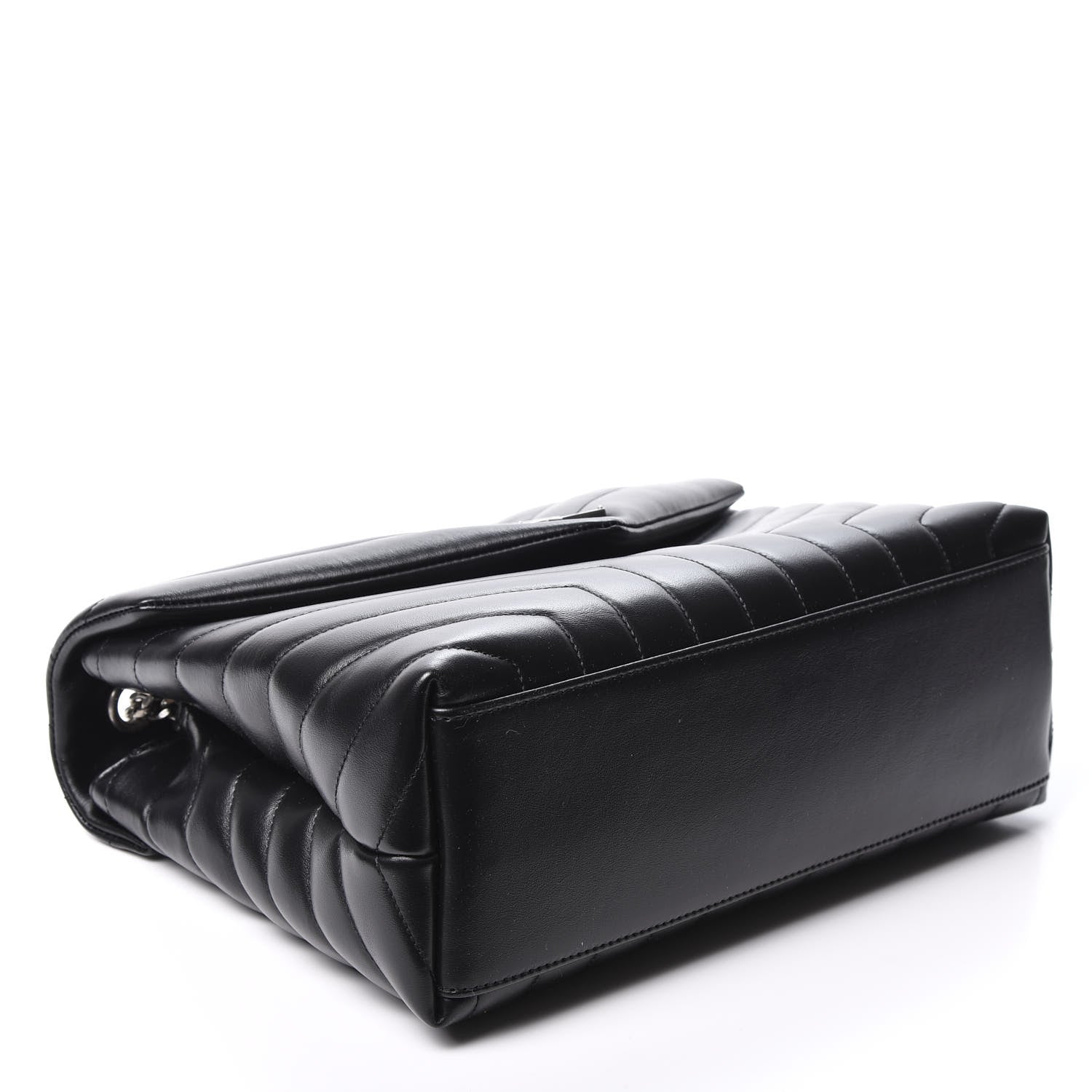 Saint Laurent Calfskin Y Quilted Monogram Medium Loulou Chain Satchel Black 3 of 11