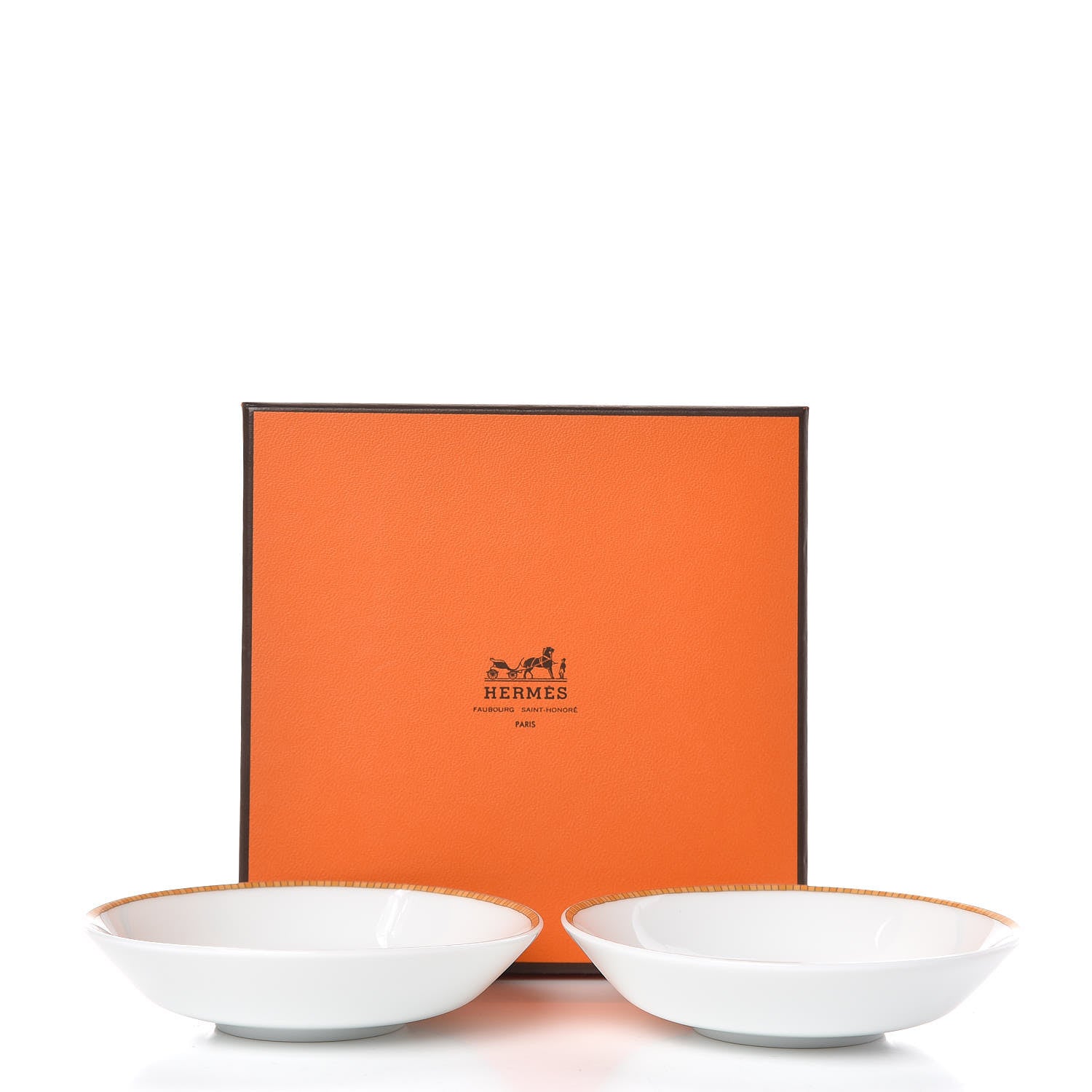 Hermes Porcelain Mosaique au 24 Soy Dish Set of 2 6 of 6