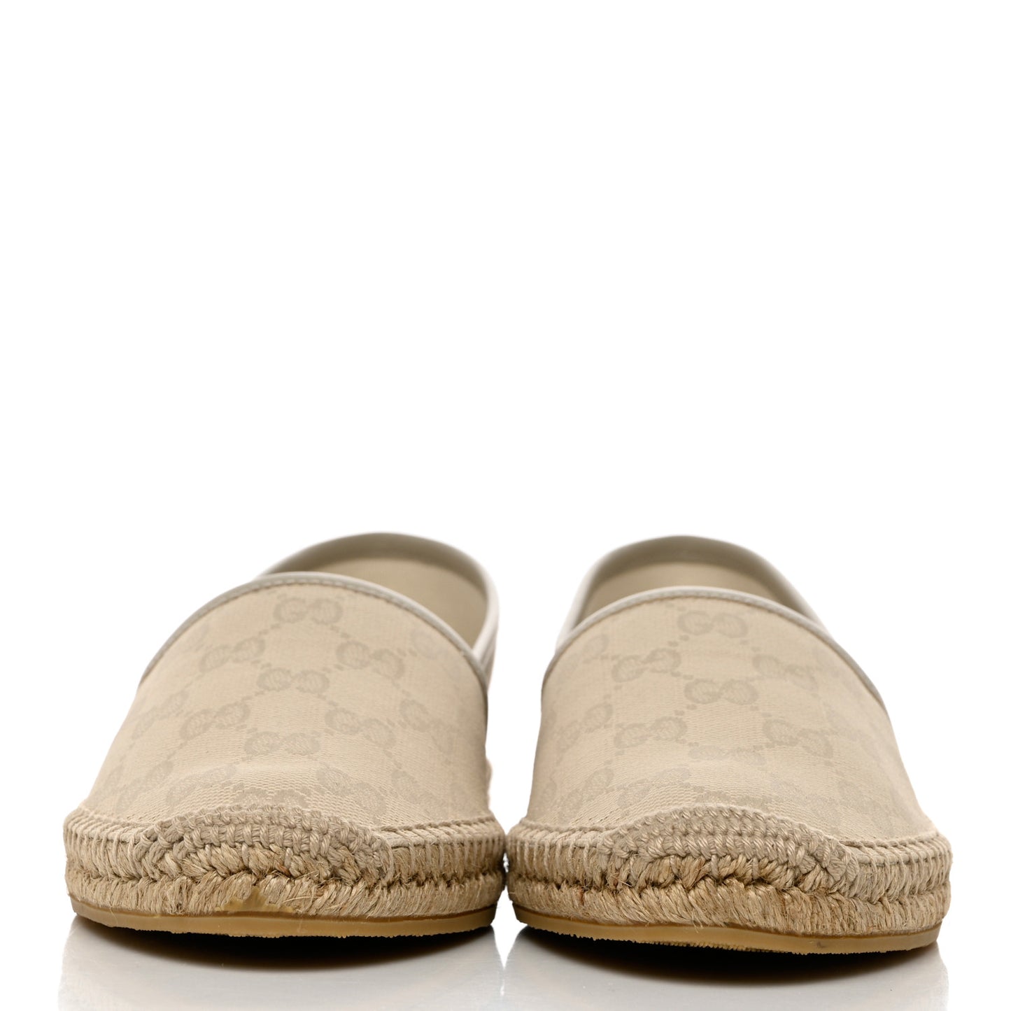 Washed Cotton Miro Soft Calfskin GG Monogram Espadrilles 39.5 White Mystic White