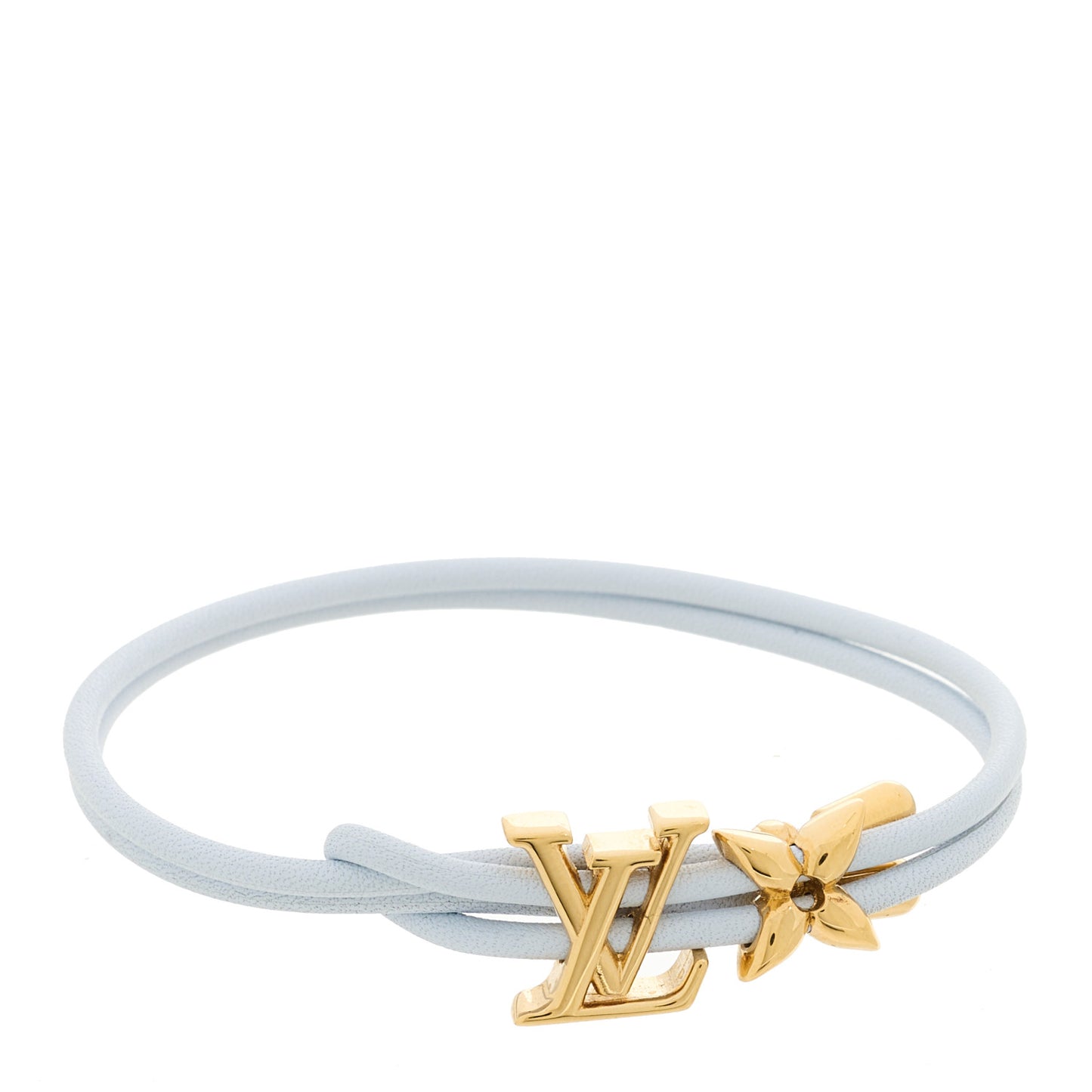 Calfskin LV Bloom Bracelet Light Blue