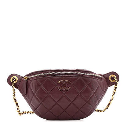 Chanel Shiny Lambskin Enamel Quilted CC Slide Waist Bag Fanny Pack  Burgundy 1 of 11