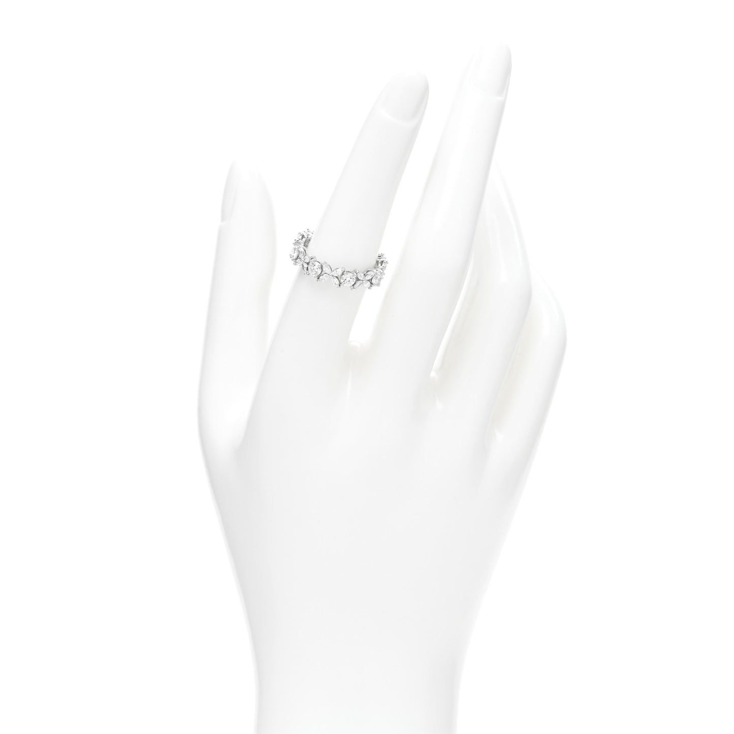 Platinum Diamond Victoria Alternating Band Ring 54 6.75
