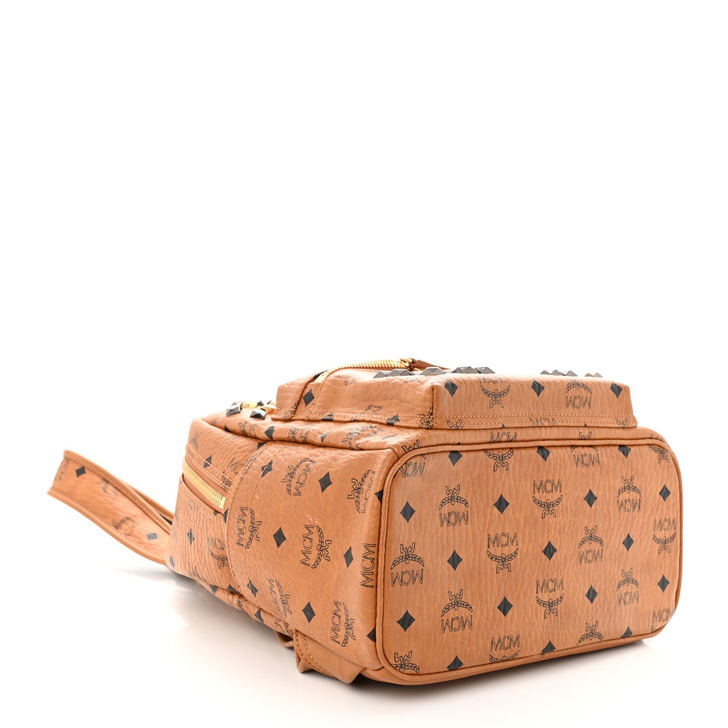 MCM Visetos Studded Small Stark M Backpack Cognac 4 of 10
