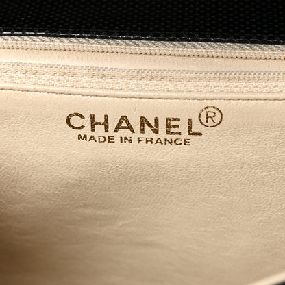 Chanel Lambskin Perforated Medium Single Flap Bag Black White 6 of 10