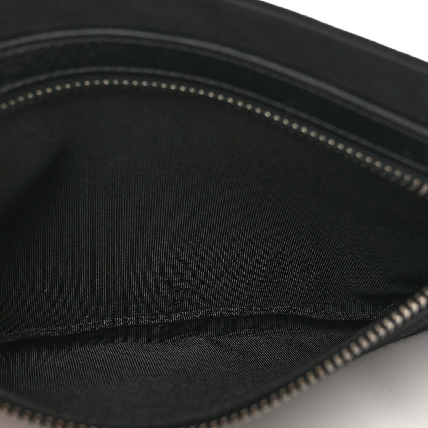 Nylon Calfskin Chesterfield Pouch Black