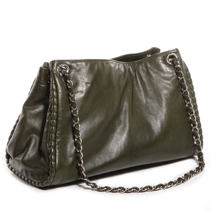 Chanel Calfskin On The Bund Open Accordion Tote Dark Khaki 3 of 7