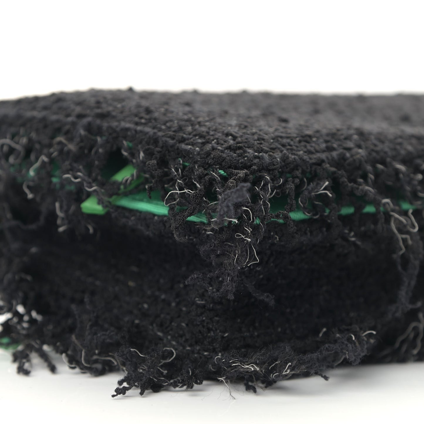 Tweed Fringe Wallet On Chain WOC Black Green