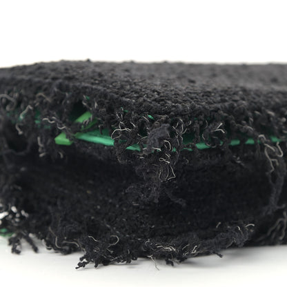 Chanel Tweed Fringe Wallet On Chain WOC Black Green 8 of 11