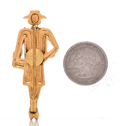 Chanel Coco Figurine Pin Brooch Gold 3 of 5