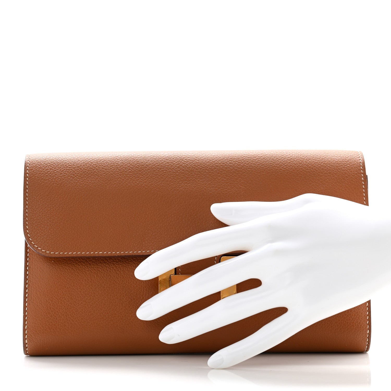 Hermes Evercolor Constance Long Wallet Gold 2 of 13