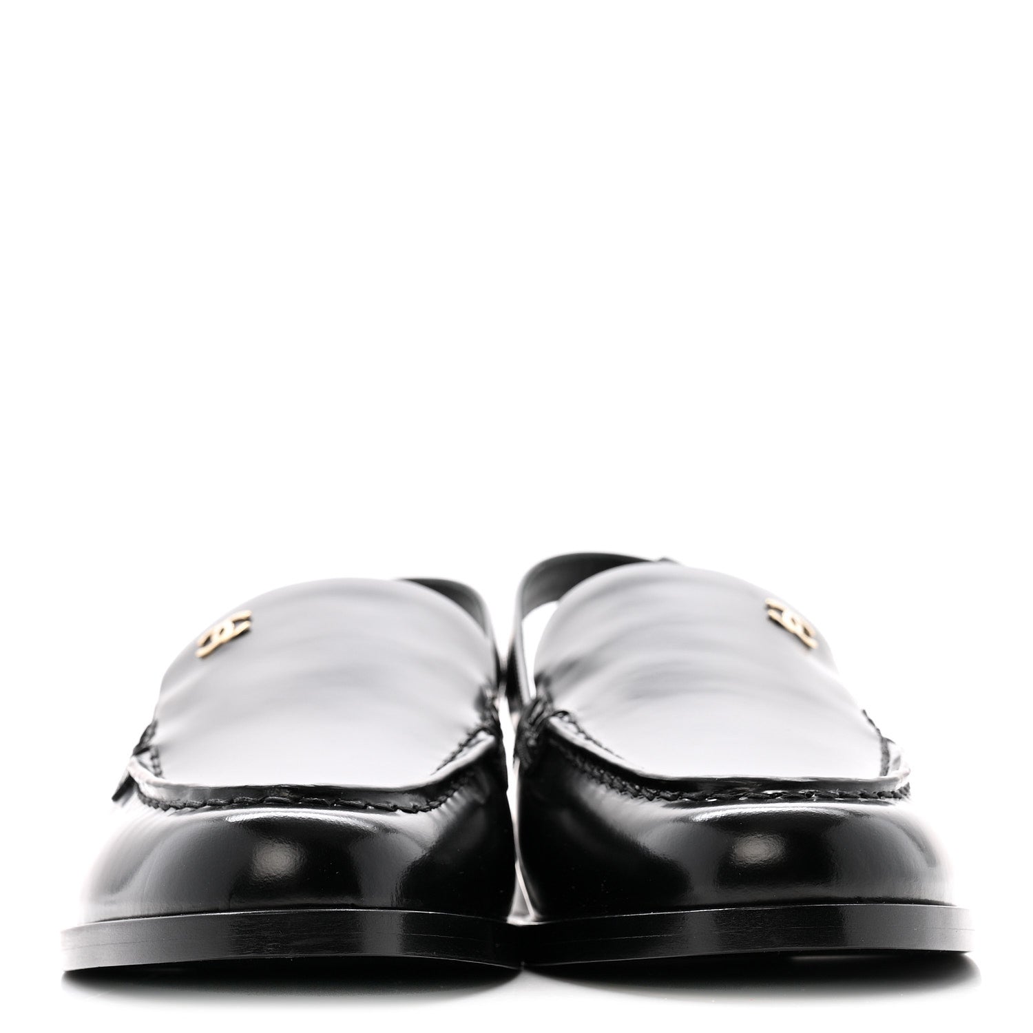 Chanel Shiny Calfskin Slingback Loafers 39 Black 3 of 10
