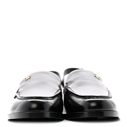 Chanel Shiny Calfskin Slingback Loafers 39 Black 3 of 10