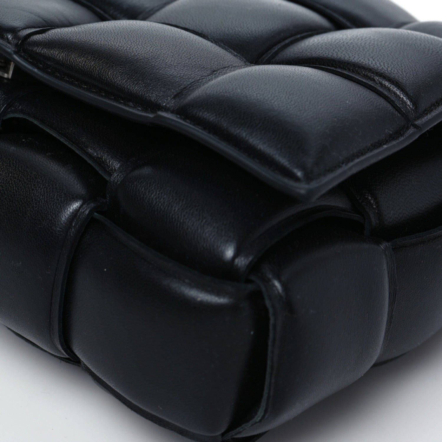 Bottega Veneta Lambskin Maxi Intreccio Padded Chain Cassette Crossbody Bag Black 7 of 8