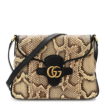 Gucci New Sakai Snakeskin Lux Medium Dahlia Messenger Shoulder Bag Beige Black 1 of 11