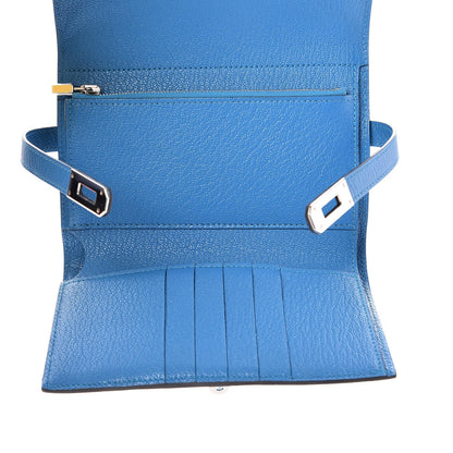 Hermes Chevre Mysore Medium Kelly Wallet Bleu Zanzibar 5 of 9