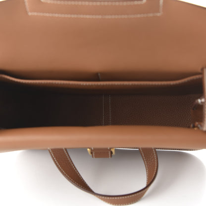 Hermes Taurillon Clemence Halzan 31 Gold 6 of 12