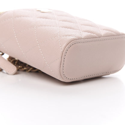Chanel Caviar Quilted Small Vertical Coco Beauty Vanity Case With Chain Light Pink 9 of 11