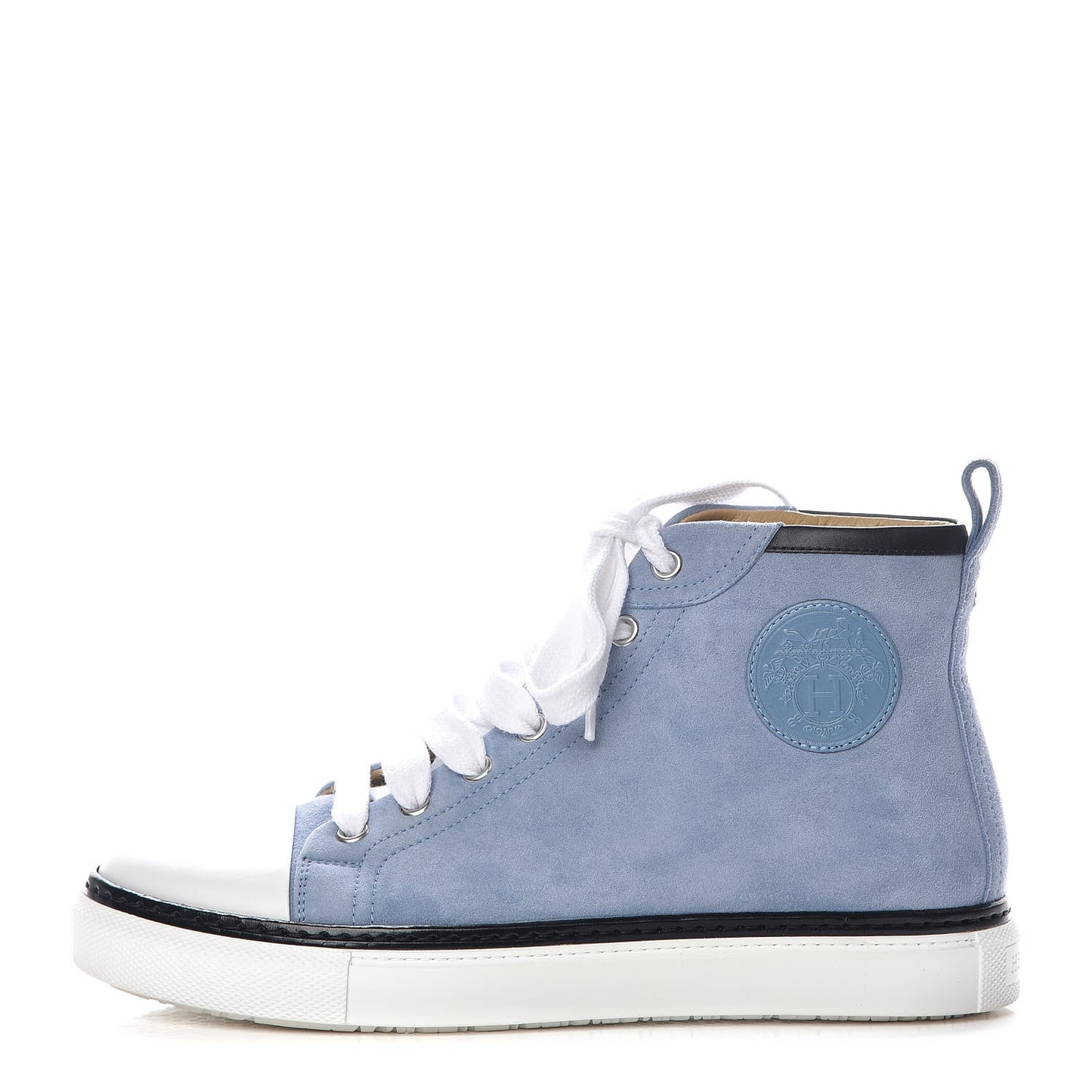 Chevre Velours Womens Jimmy High Top Sneakers 37 Bleu Glacier Black