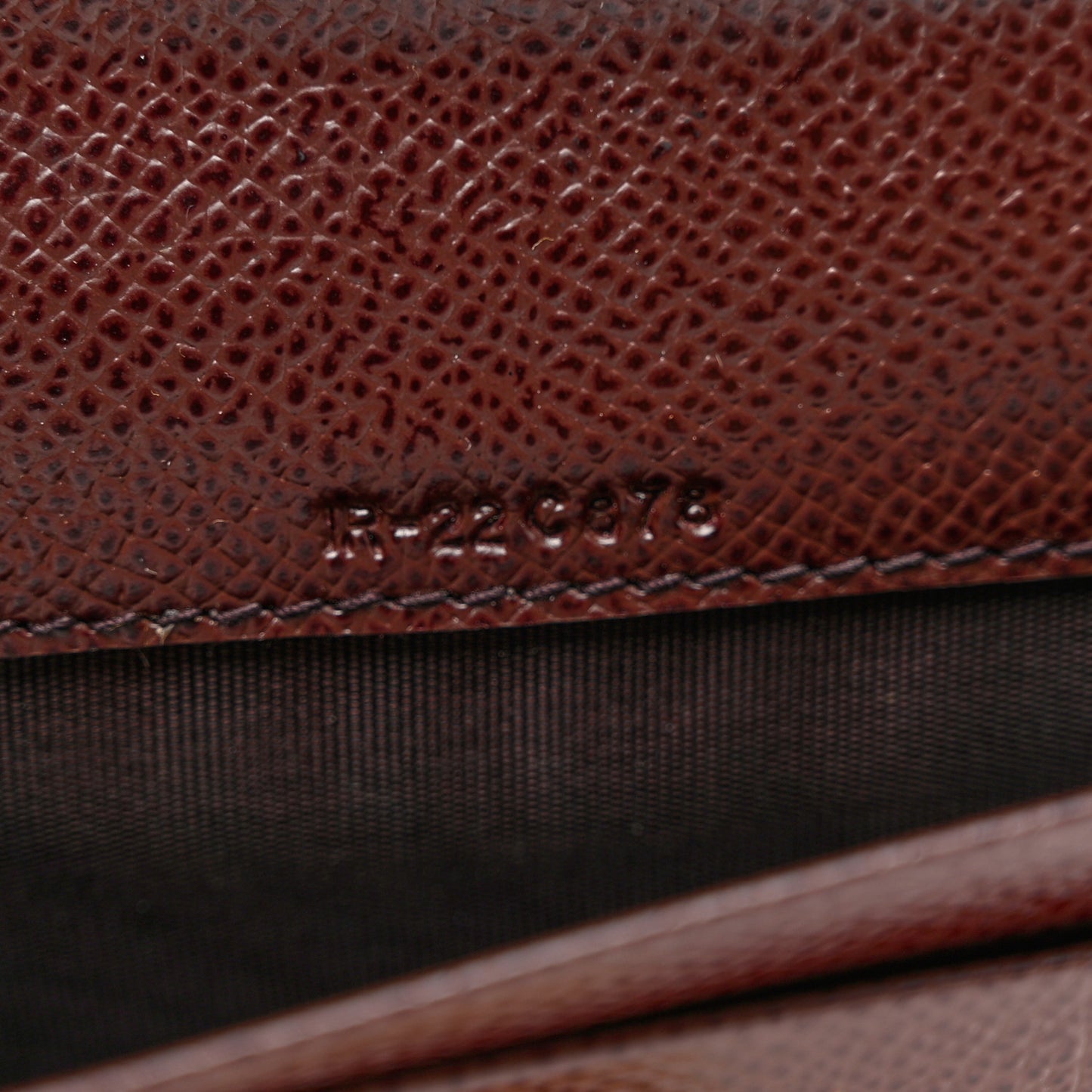 Grained Calfskin Gancini Card Holder Brown