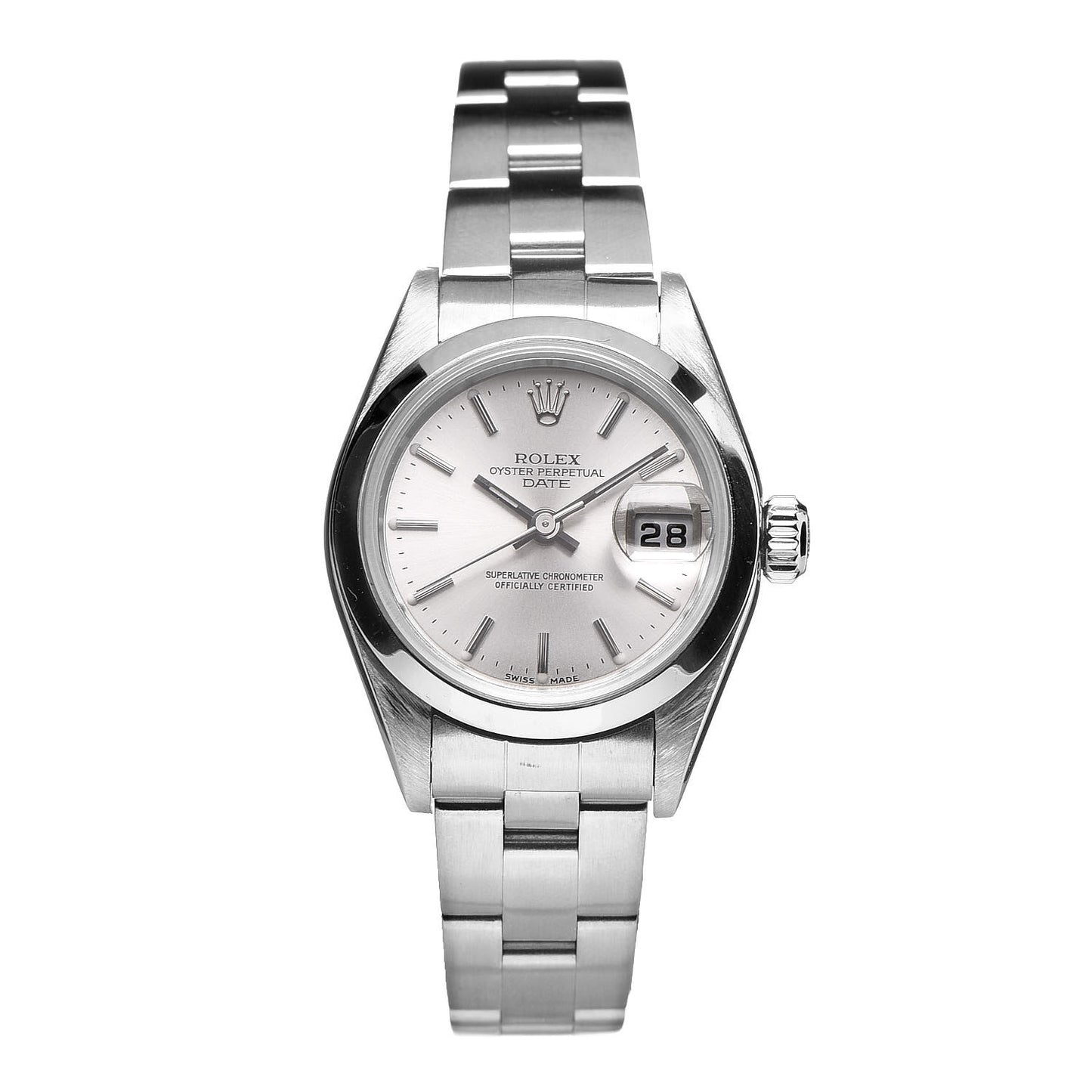Stainless Steel 26mm Oyster Perpetual Date Watch Silver 79160