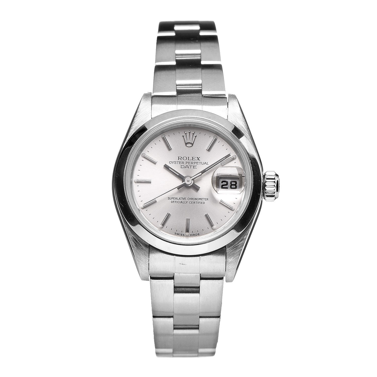 Rolex Stainless Steel 26mm Oyster Perpetual Date Watch Silver 79160 1 of 8