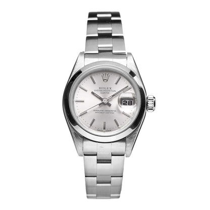 Rolex Stainless Steel 26mm Oyster Perpetual Date Watch Silver 79160 1 of 8