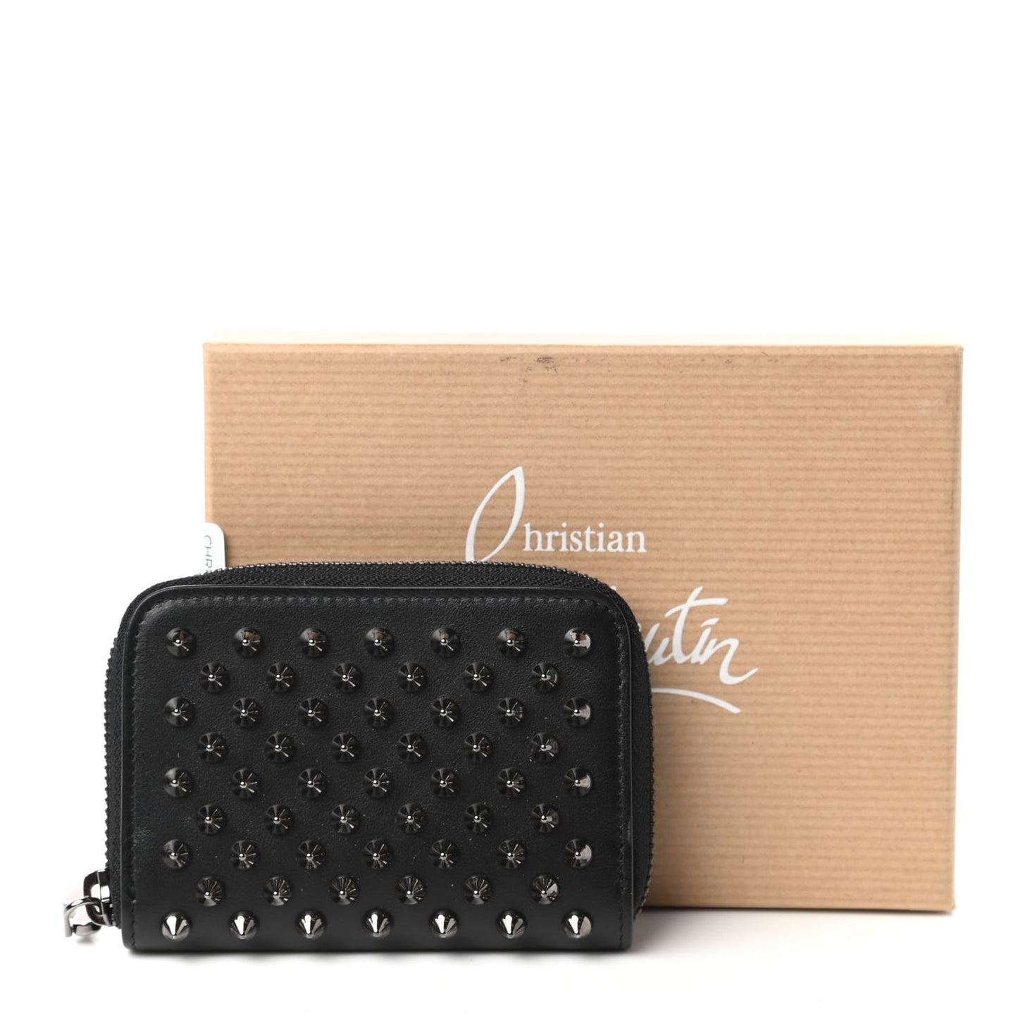 Calfskin Spiked Panettone Coin Purse Black