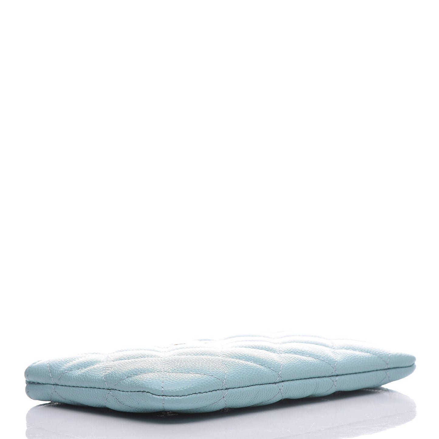 Caviar Quilted Small Cosmetic Case Light Blue