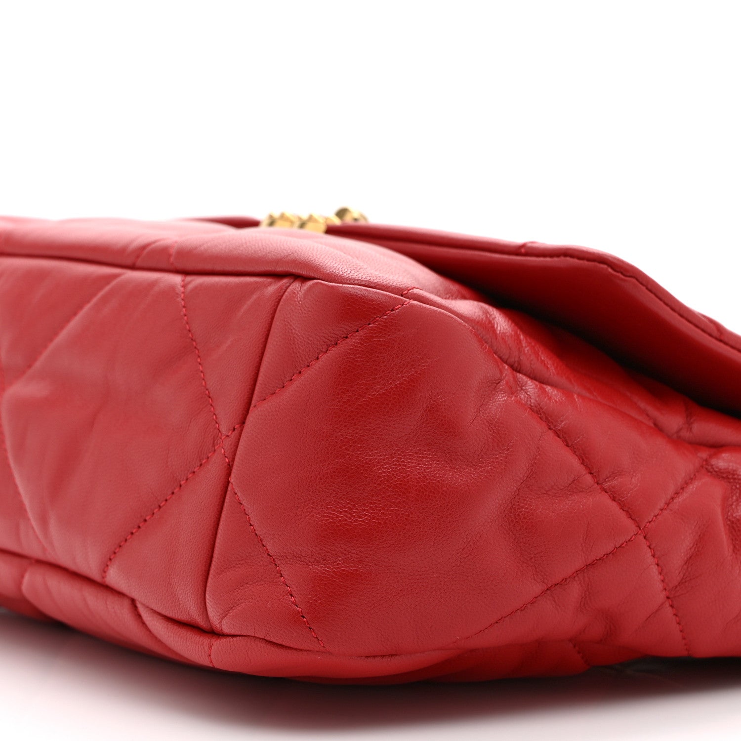 Chanel Goatskin Quilted Large Chanel 19 Flap Red 10 of 10