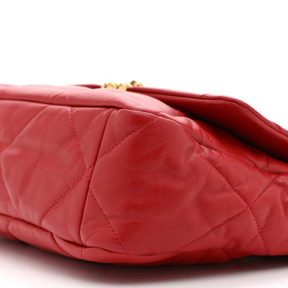 Chanel Goatskin Quilted Large Chanel 19 Flap Red 10 of 10