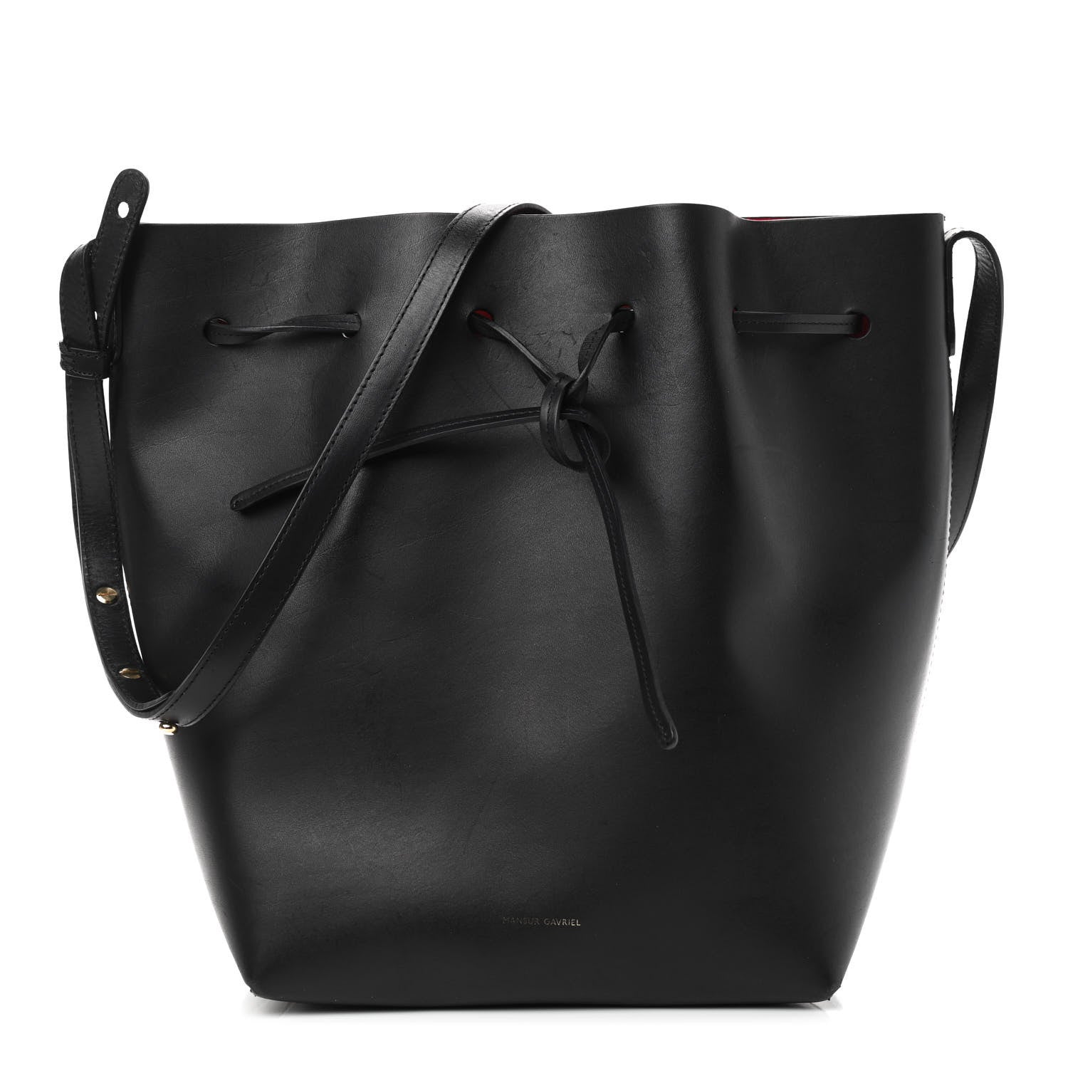 Mansur Gavriel Vegetable Tanned Calfskin Bucket Bag Black Flamma 1 of 11