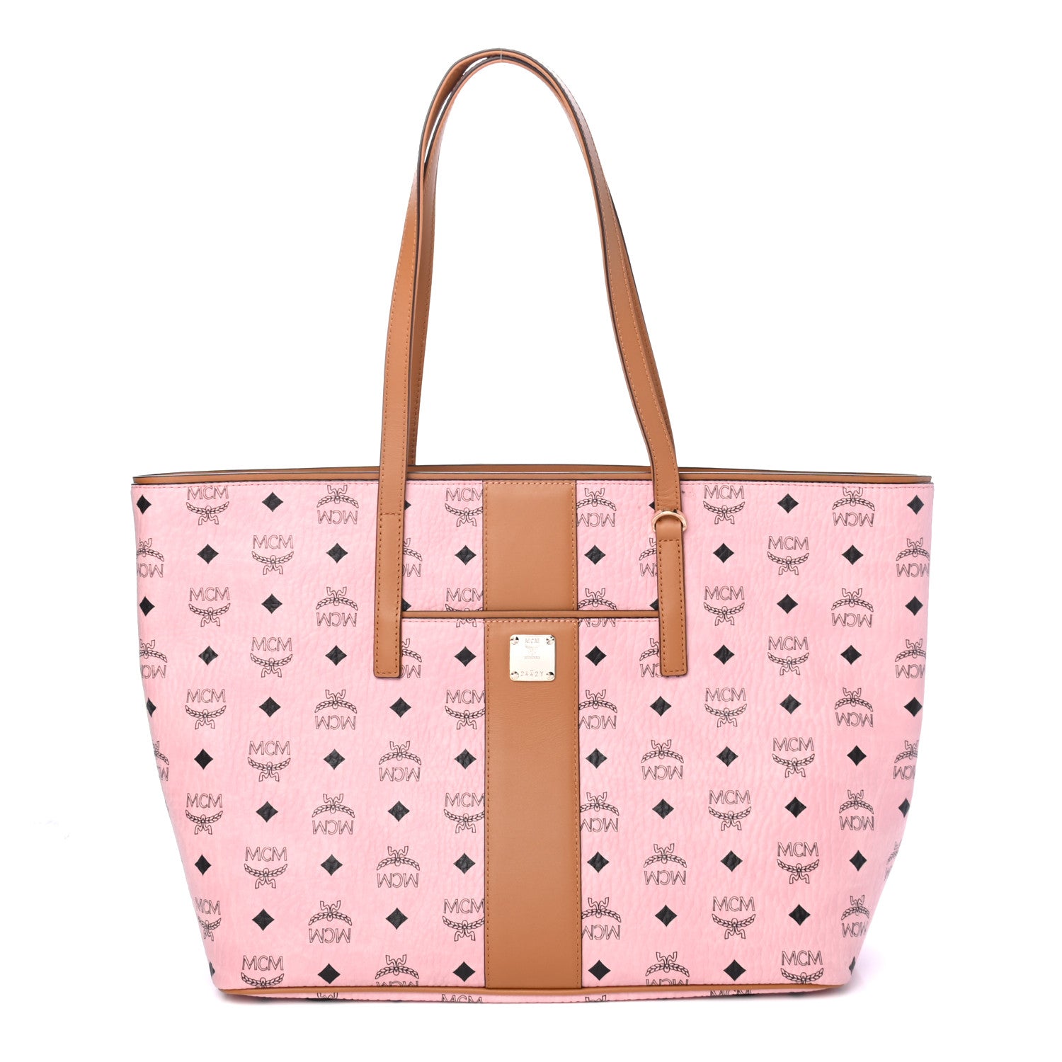 MCM Visetos Medium Anya Shopper Tote Soft Pink 1 of 4