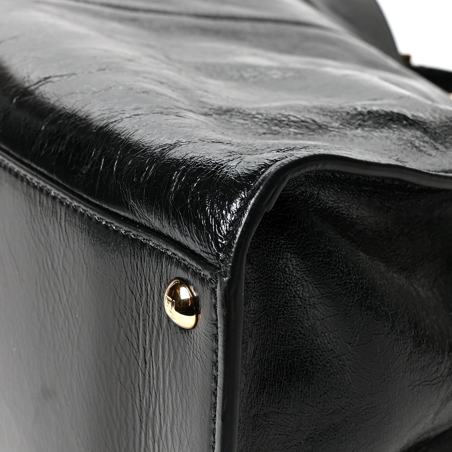 Patent Mink Fur Large Peekaboo X-Lite Black