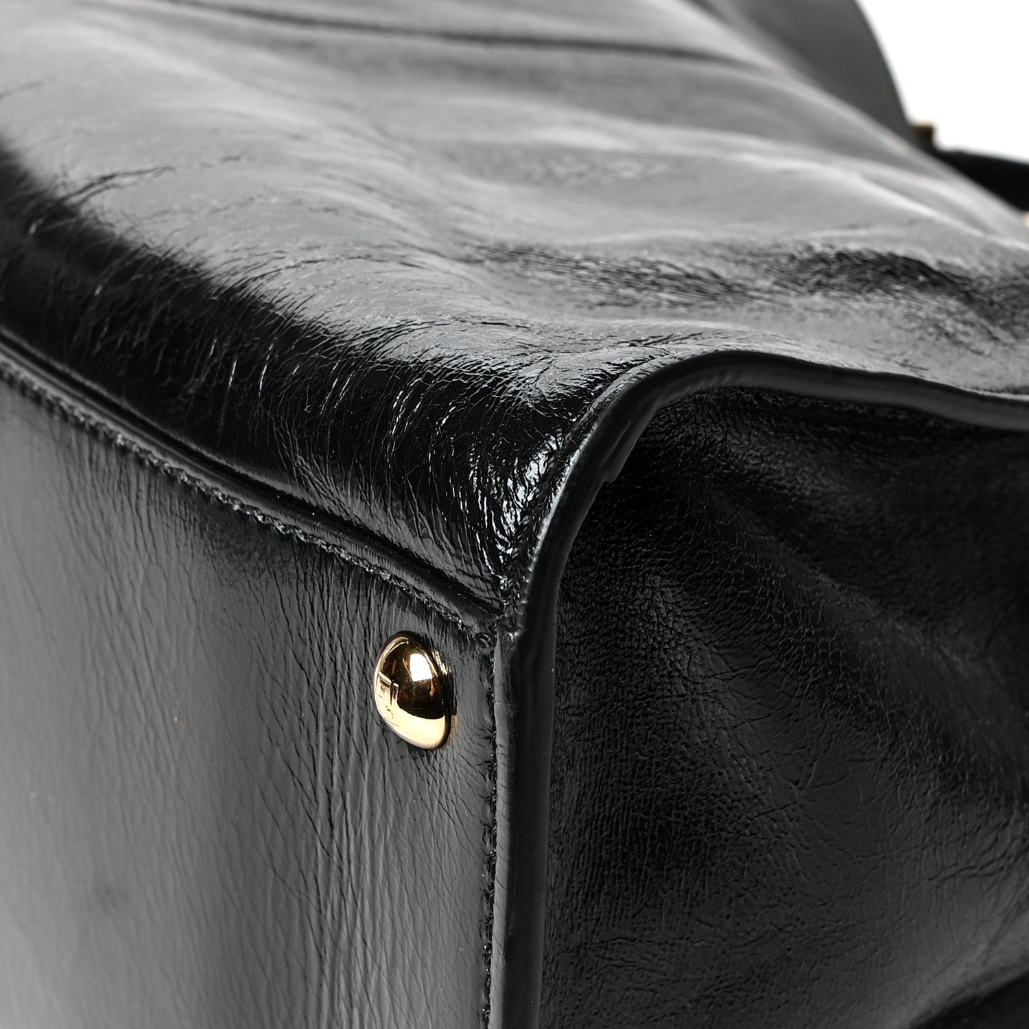 Fendi Patent Mink Fur Large Peekaboo X-Lite Black 11 of 13