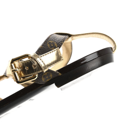 Louis Vuitton Monogram Gladiator Sandals 39.5 Gold 10 of 11