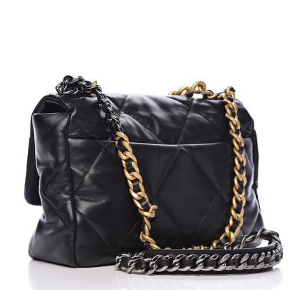 Chanel Goatskin Quilted Large 19 Flap Black 3 of 11