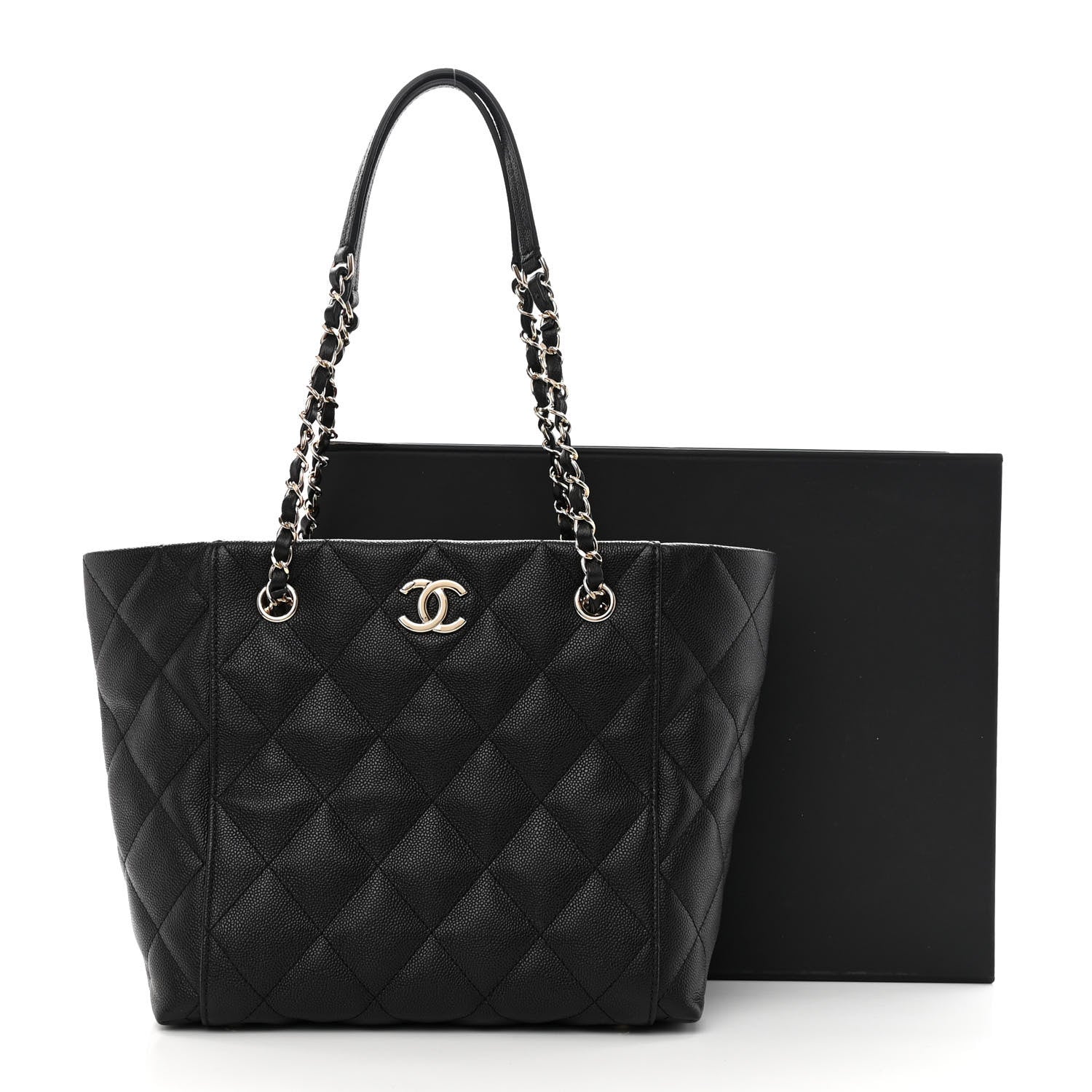 Chanel Caviar Quilted Small Shopping Tote Black 8 of 12