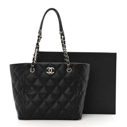 Chanel Caviar Quilted Small Shopping Tote Black 8 of 12