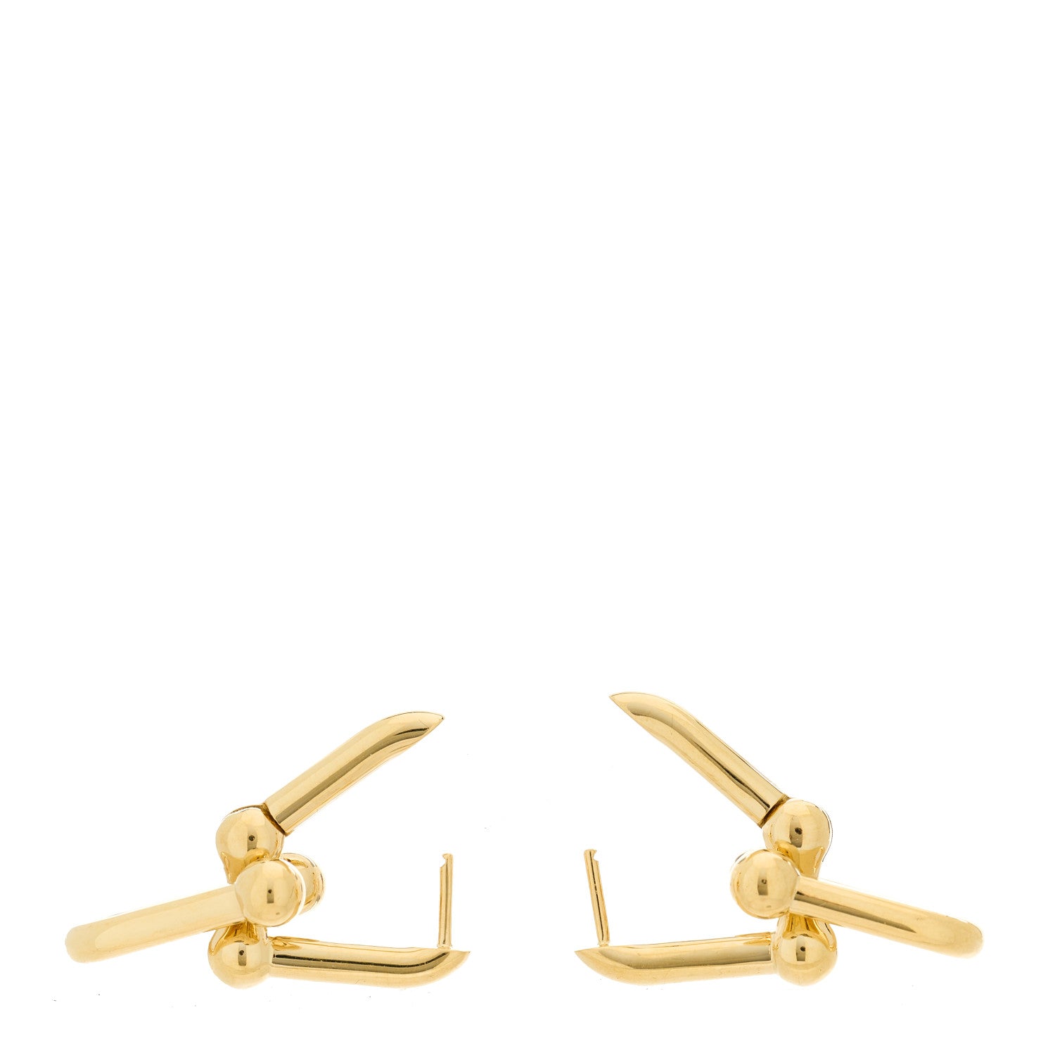 Tiffany 18K Yellow Gold Medium HardWear Link Earrings 3 of 5